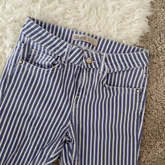 Zara Stripped Raw Edge Jeans - Picture 9 of 9